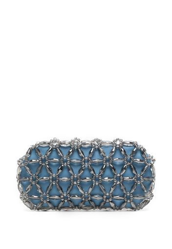 0711 Clutch mit Perlen - Blau