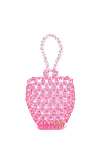 0711 Handtasche mit Perlen - Rosa