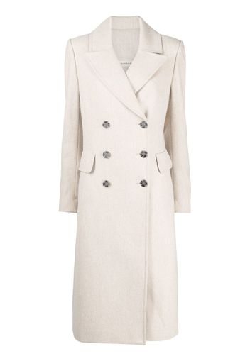 0711 double-breasted wool-cashmere coat - Nude