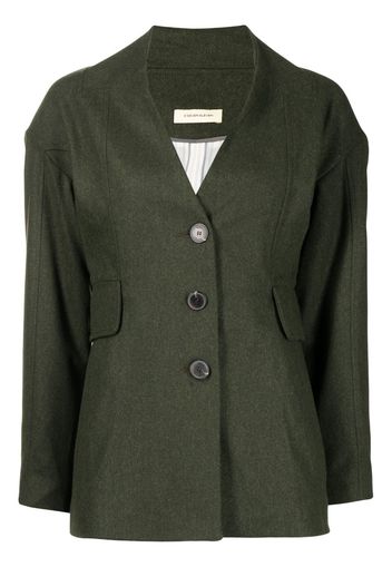 0711 single-breasted collarless blazer - Grün