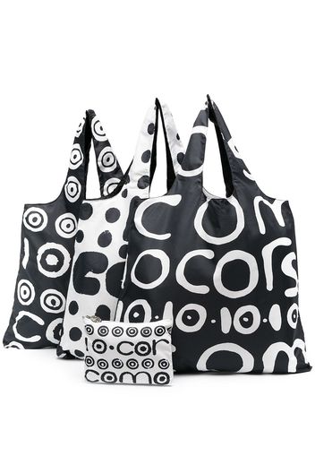 10 CORSO COMO Wendbarer Shopper mit Logo - Schwarz