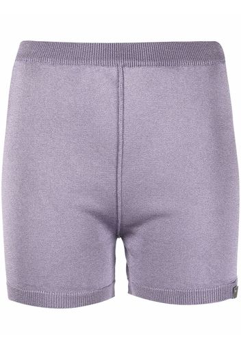 1017 ALYX 9SM logo-plaque knitted shorts - Violett