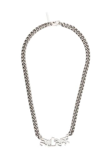 1017 ALYX 9SM logo-plaque detail necklace - Silber