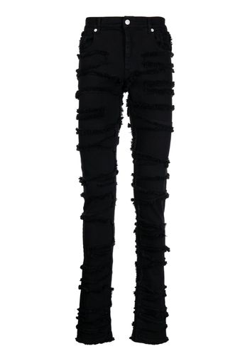 1017 ALYX 9SM distressed frayed skinny jeans - Schwarz