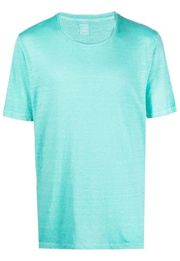 120% Lino T-Shirt mit Rundhalsausschnitt - Blau