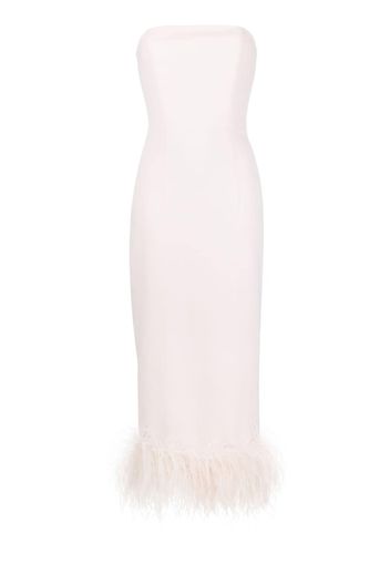 16Arlington Minelli feather-trim strapless dress - Nude