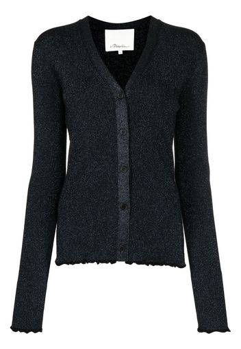 3.1 Phillip Lim Ruffle-Seamed long-sleeve cardigan - Blau