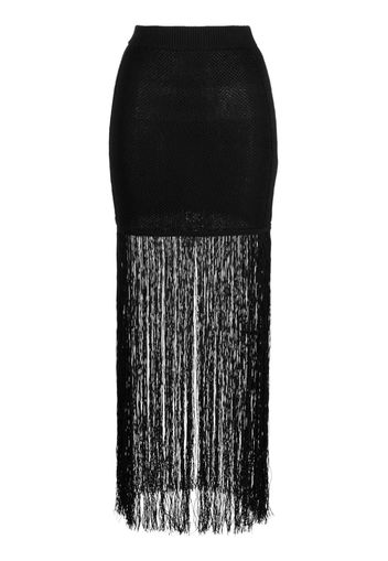 3.1 Phillip Lim fringed knitted maxi skirt - Schwarz