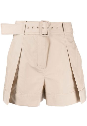 3.1 Phillip Lim pleat-detailing belted shorts - Nude