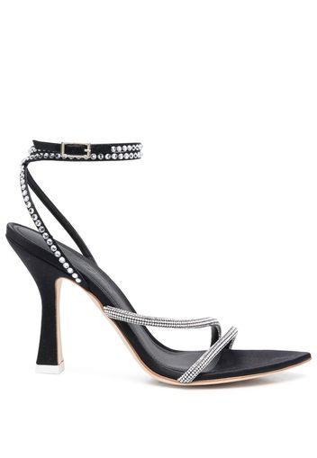 3juin 100mm crystal-embellished strap sandals - Schwarz