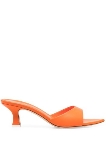 3juin 65mm leather open-toe mules - Orange