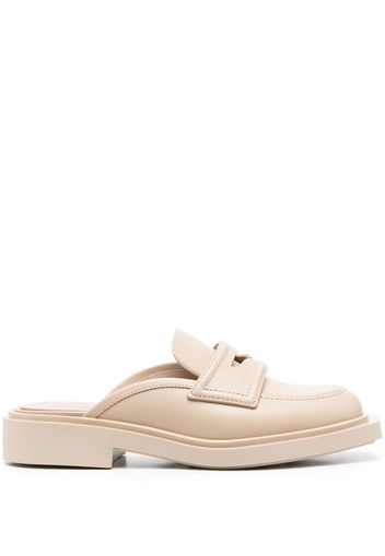 3juin almond-toe leather mules - Nude