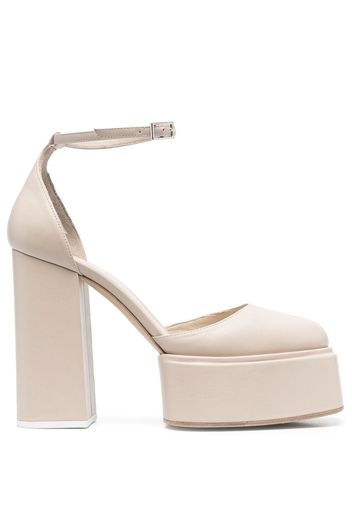 3juin Ambra closed-toe platform leather sandals - Nude