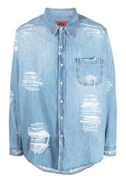 424 distressed denim shirt - Blau