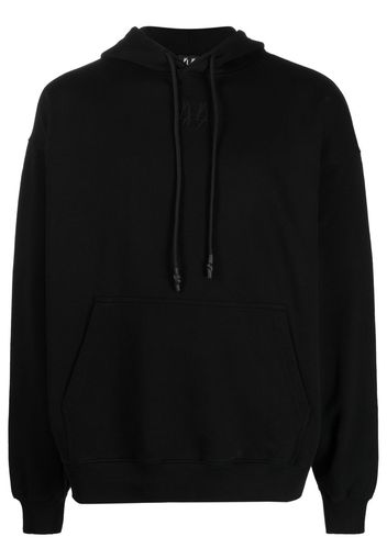 44 LABEL GROUP logo-embroidered cotton hoodie - Schwarz