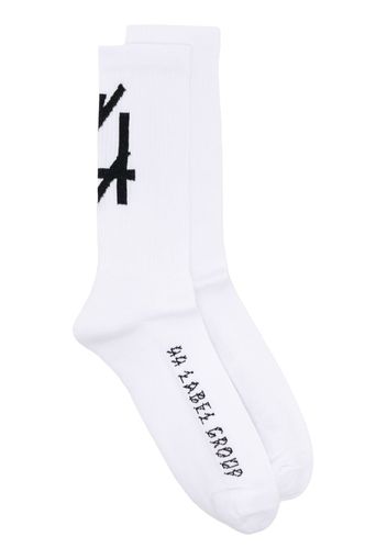 44 LABEL GROUP intarsia-knit logo socks - Weiß