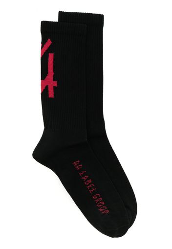 44 LABEL GROUP intarsia-knit logo socks - Schwarz