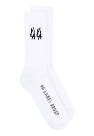 44 LABEL GROUP logo-intarsia ribbed socks - Weiß