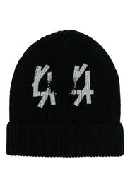 44 LABEL GROUP logo-detail knitted beanie hat - Schwarz