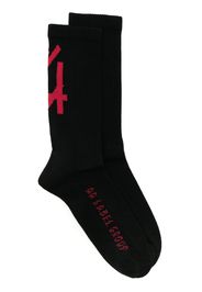 44 LABEL GROUP intarsia-knit logo socks - Schwarz