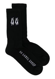 44 LABEL GROUP Gestrickte Socken mit Logo-Stickerei - Schwarz