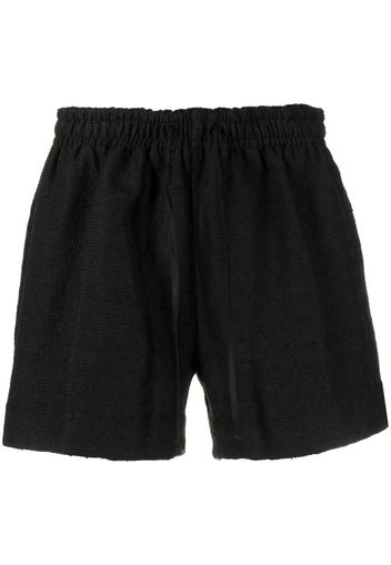 4SDESIGNS check-jacquard elasticated shorts - Schwarz