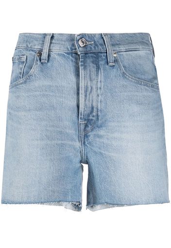 7 For All Mankind Shorts mit ausgefranstem Saum - Blau