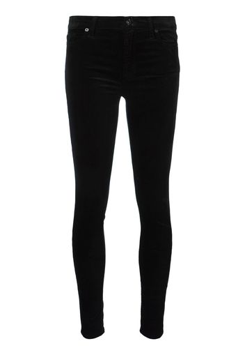 7 For All Mankind velvet-effect skinny trousers - Schwarz