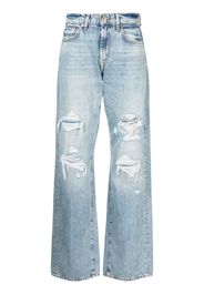 7 For All Mankind high-waisted straight-leg ripped jeans - Blau