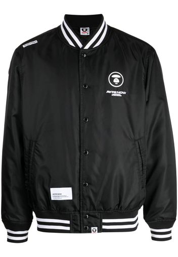 A BATHING APE® Bomberjacke mit Baseball-Kragen - Schwarz