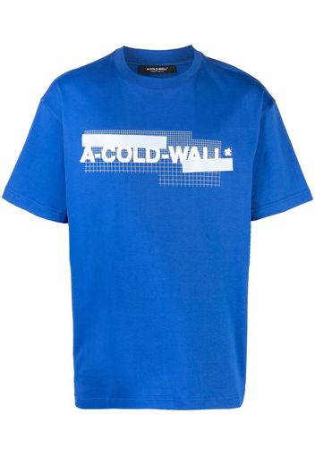 A-COLD-WALL* logo-print cotton T-shirt - Blau