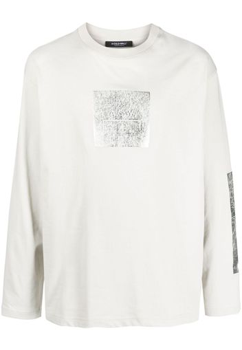 A-COLD-WALL* Foil Grid long-sleeve cotton T-shirt - Nude