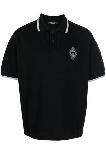 A-COLD-WALL* monogram-jacquard stripe-trim polo shirt - Schwarz