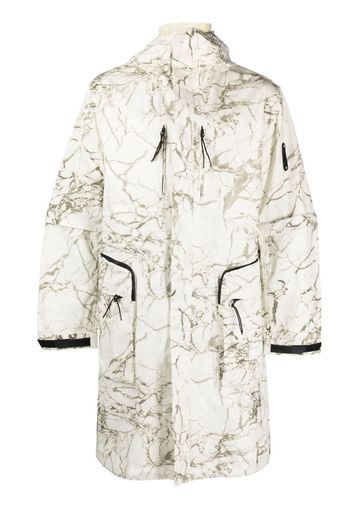 A-COLD-WALL* marbled-print hooded parka coat - Nude