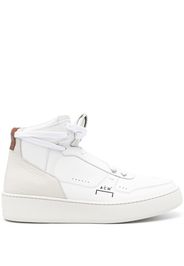 A-COLD-WALL* logo-print leather hi-top sneakers - Weiß