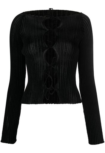 A. ROEGE HOVE Gerippter Cardigan - Schwarz