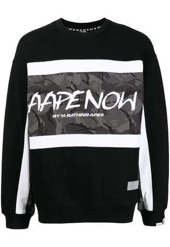 AAPE BY *A BATHING APE® logo-print crew neck sweatshirt - Schwarz