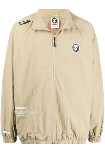 AAPE BY *A BATHING APE® logo-patch zip-up jacket - Braun