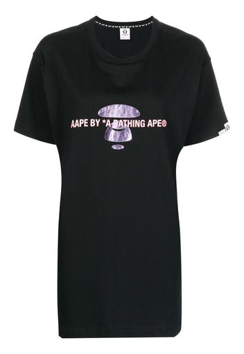 AAPE BY *A BATHING APE® logo print T-shirt - Schwarz