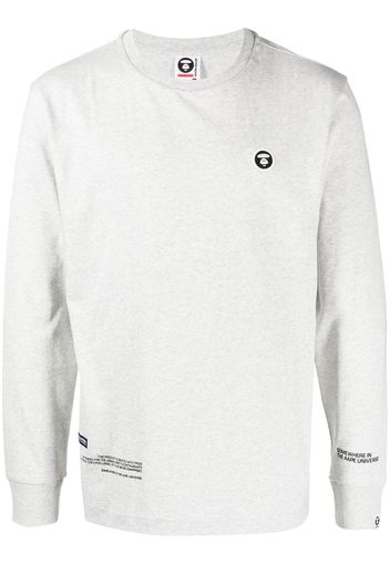 AAPE BY *A BATHING APE® logo-print long-sleeve shirt - Grau