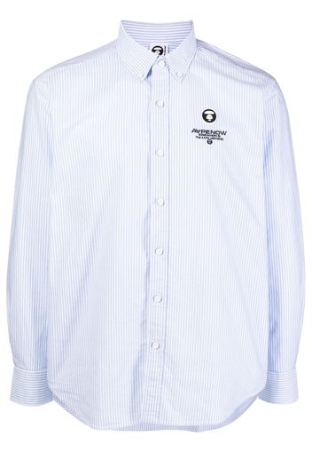 AAPE BY *A BATHING APE® logo-embroidered striped shirt - Blau