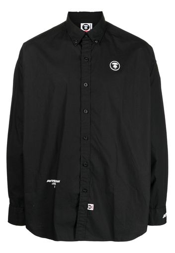 AAPE BY *A BATHING APE® logo-print long-sleeved shirt - Schwarz