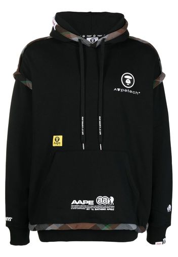 AAPE BY *A BATHING APE® logo-print pullover hoodie - Schwarz