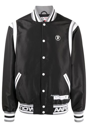 AAPE BY *A BATHING APE® logo-print varsity jacket - Schwarz