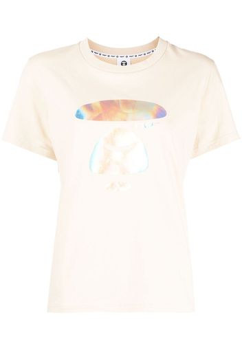 AAPE BY *A BATHING APE® T-Shirt mit Metallic-Print - Nude