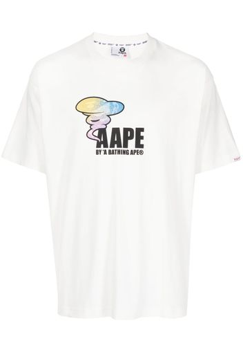 AAPE BY *A BATHING APE® logo-print cotton T-shirt - Weiß