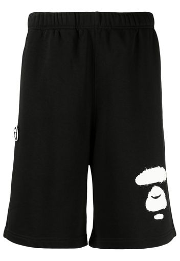 AAPE BY *A BATHING APE® logo-patch drop-crotch shorts - Schwarz