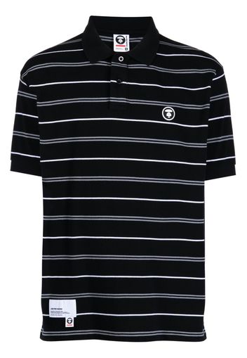 AAPE BY *A BATHING APE® logo-patch cotton polo shirt - Schwarz