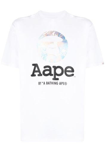 AAPE BY *A BATHING APE® logo-print cotton T-shirt - Weiß