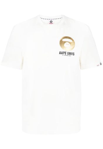 AAPE BY *A BATHING APE® logo-print cotton T-shirt - Weiß